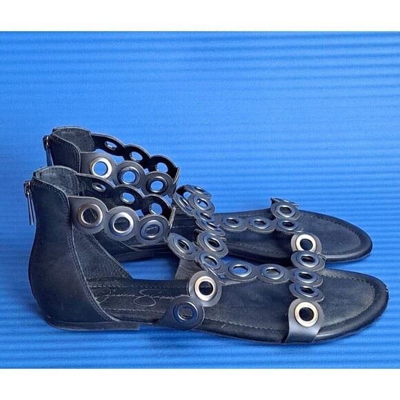 Jessica Simpson Women's Korva Black Flat Gladiator Sandals Size 8.5 - Picture 1 of 12